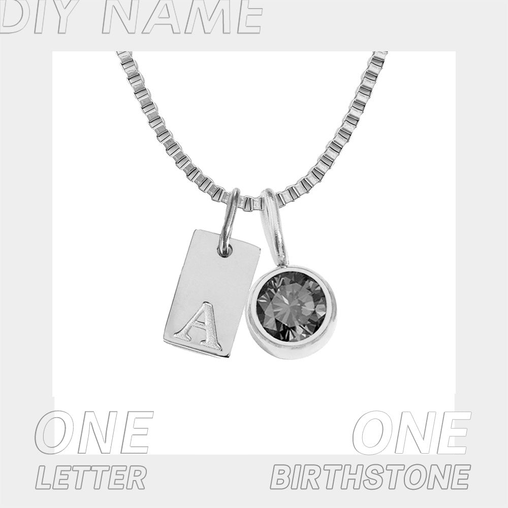 Fangpai 26 English letter pendant, birthstone accessory, stainless steel electroplated DIY jewelry
