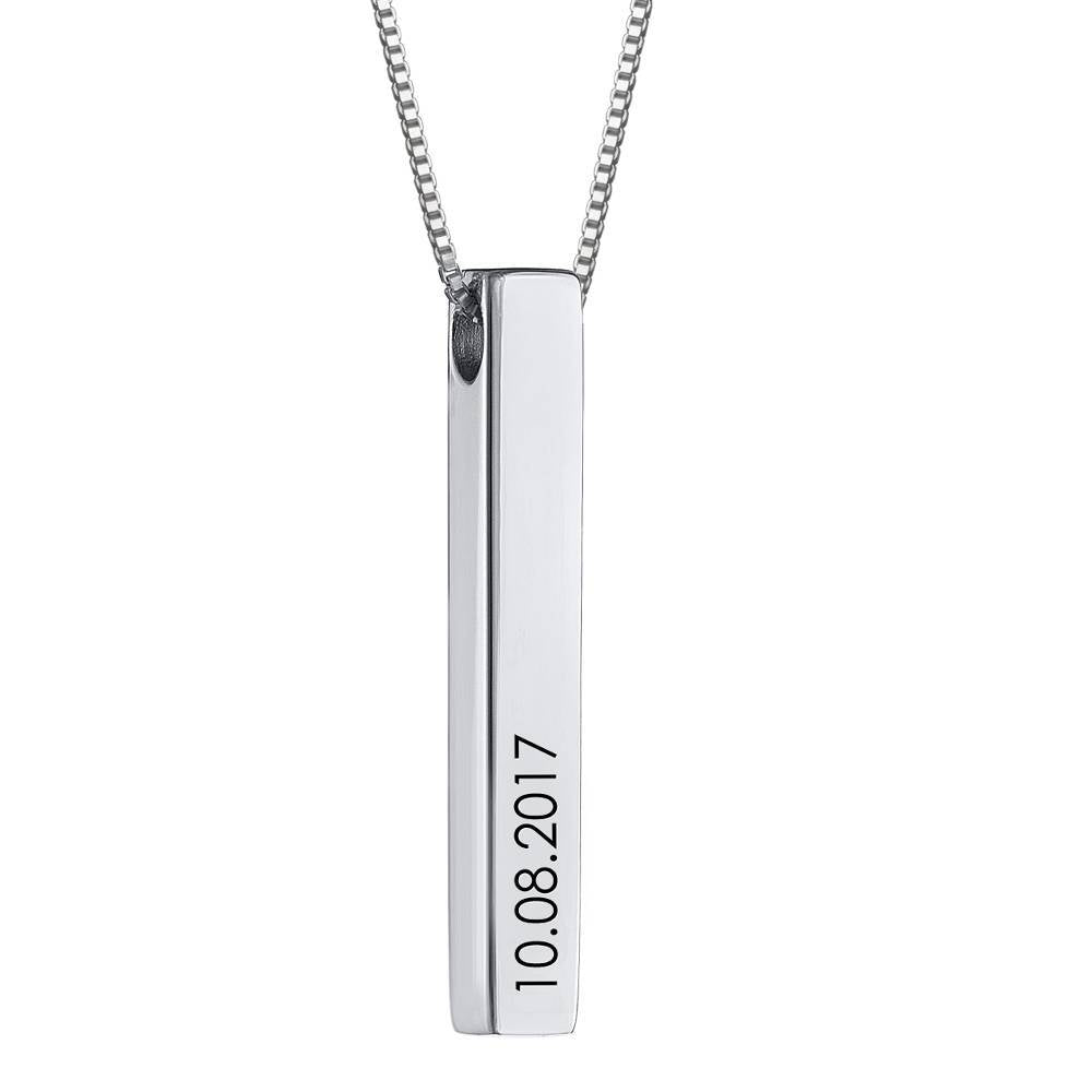 Personalized customized three-dimensional long strip engraved necklace made of titanium steel and popular European and American carved DIY pendant