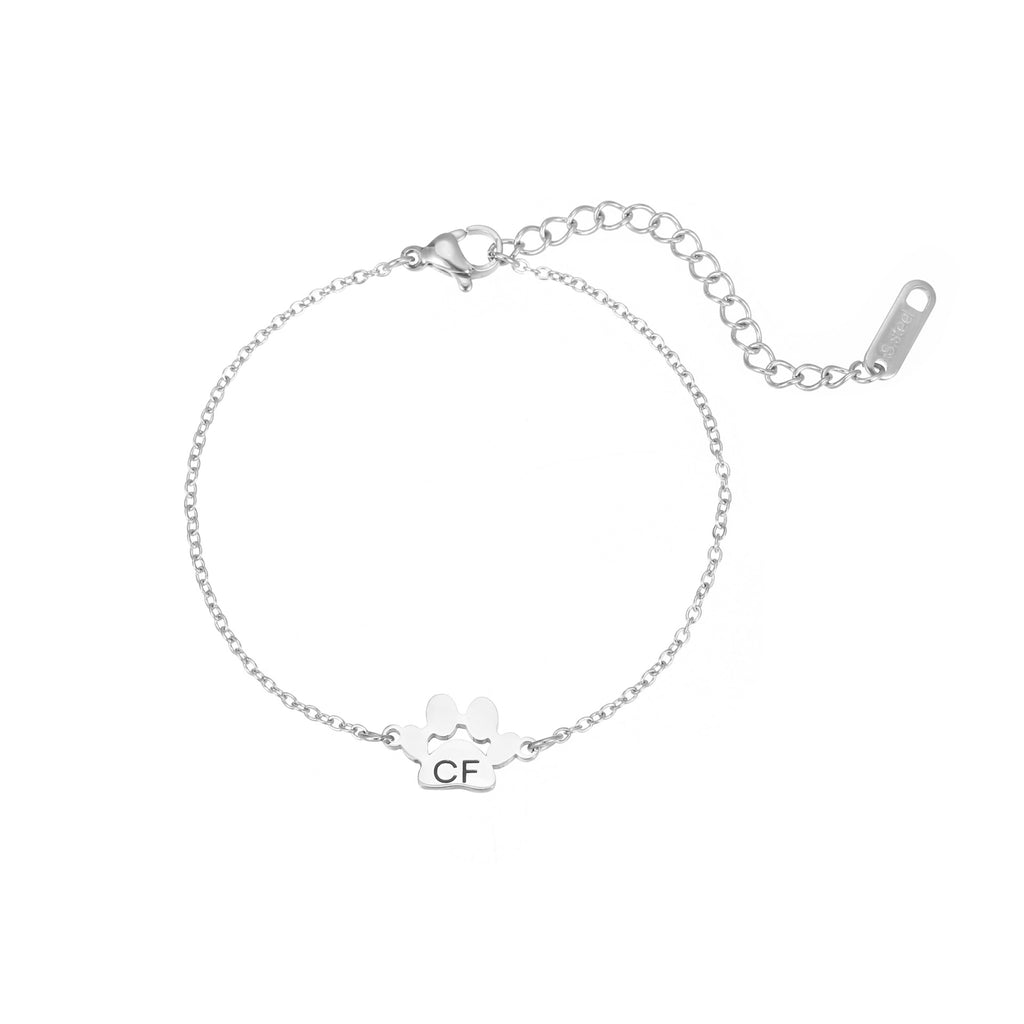 【 One Piece Customization 】 Stainless Steel Claw Engraved Bracelet, Foot Chain, Family Name Combination, Dog Claw Hand Ornament, Foot Ornament