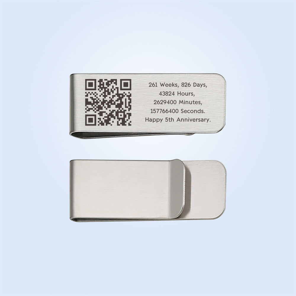 Hot selling fingerprint handwritten Spotify music code personalized laser engraving wallet in Europe and America