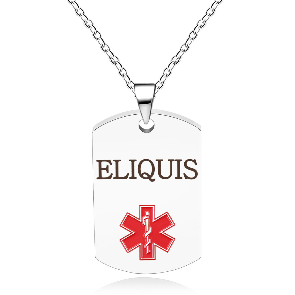 Cross border European and American stainless steel military medical logo, laser engraved disease identification card necklace