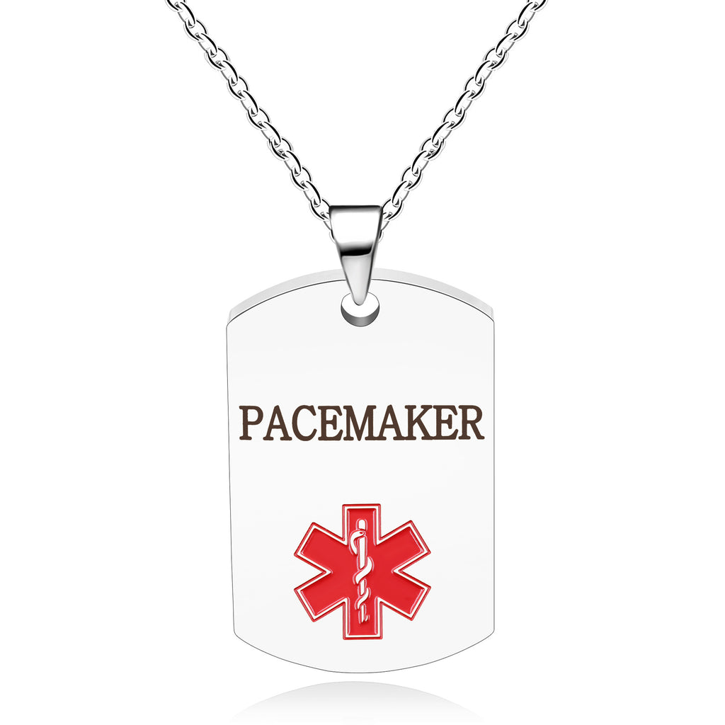 Cross border European and American stainless steel military medical logo, laser engraved disease identification card necklace