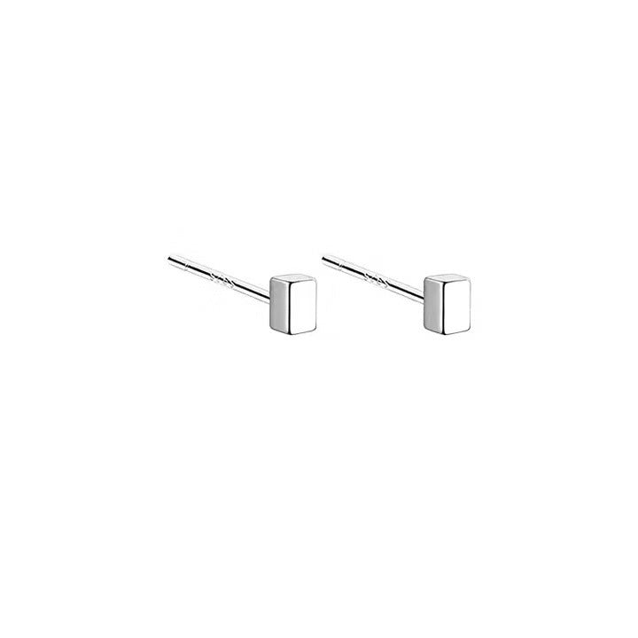 S999 pure silver foot silver simple ear hole, one week earrings, female ear bone temperament, niche, non removable earrings, ear sticks, earrings, accessories