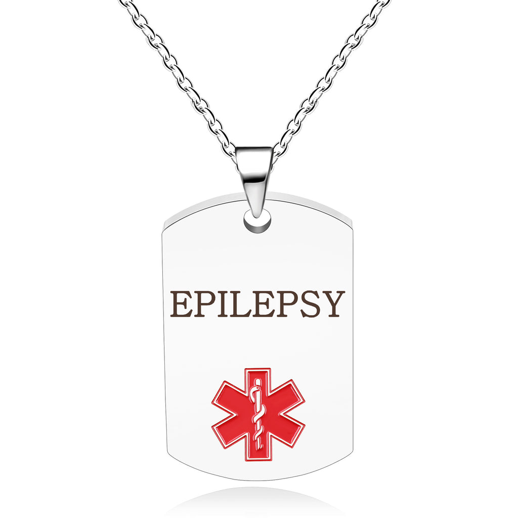 Cross border European and American stainless steel military medical logo, laser engraved disease identification card necklace