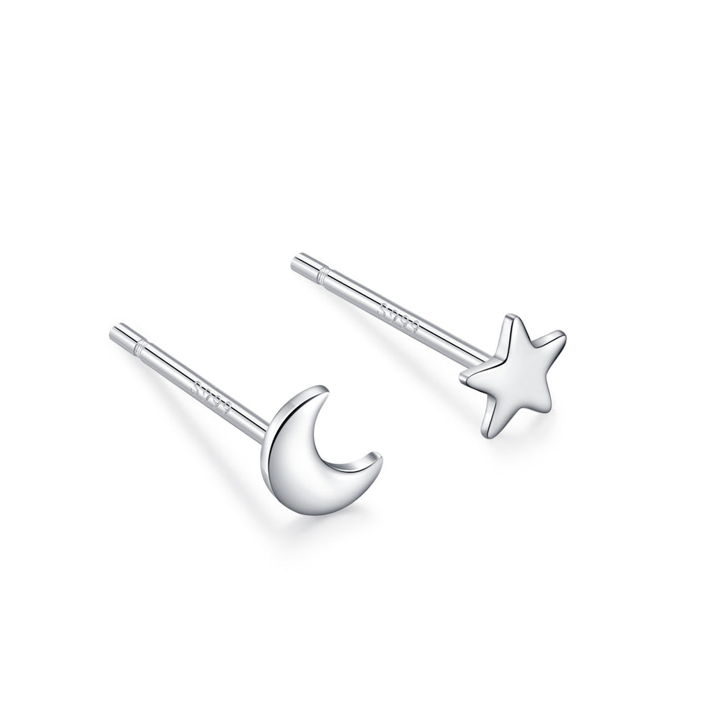 S999 pure silver foot silver simple ear hole, one week earrings, female ear bone temperament, niche, non removable earrings, ear sticks, earrings, accessories