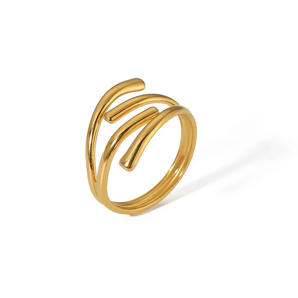 Fashionable and personalized titanium steel women's ring with niche design ins, light luxury stainless steel non fading ring