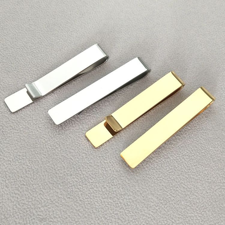 European and American stainless steel tie clip cufflinks metal blank tie accessories can be customized with logos