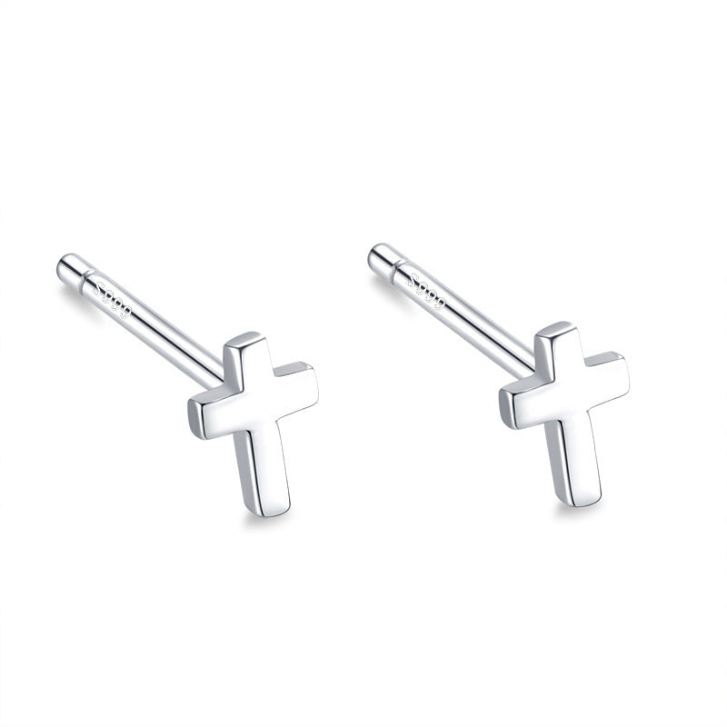 S999 pure silver foot silver simple ear hole, one week earrings, female ear bone temperament, niche, non removable earrings, ear sticks, earrings, accessories