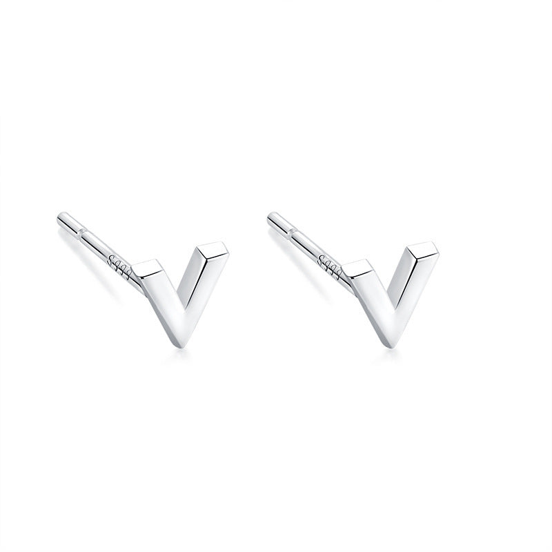 S999 pure silver foot silver simple ear hole, one week earrings, female ear bone temperament, niche, non removable earrings, ear sticks, earrings, accessories