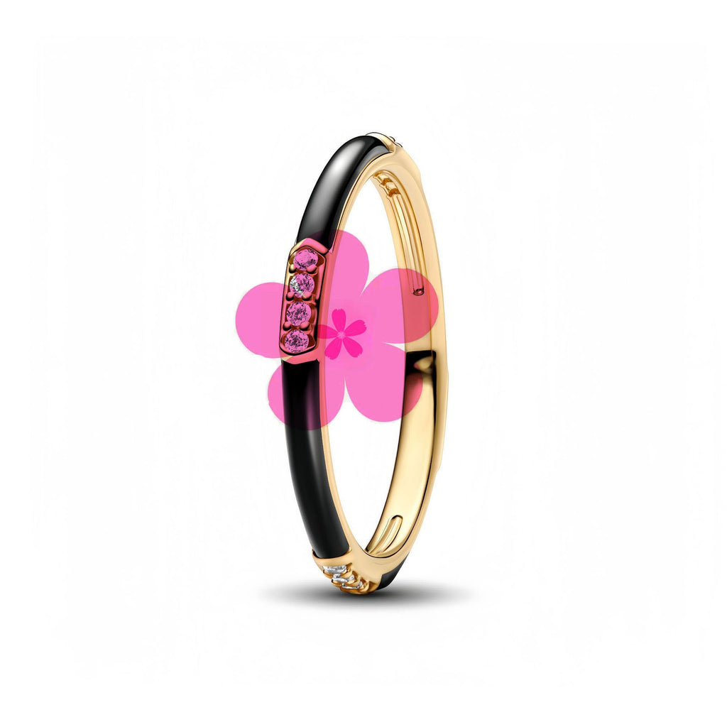 New style white copper plated 925 silver inlaid with diamonds, pink heart-shaped butterfly, simple rose, fashionable ring