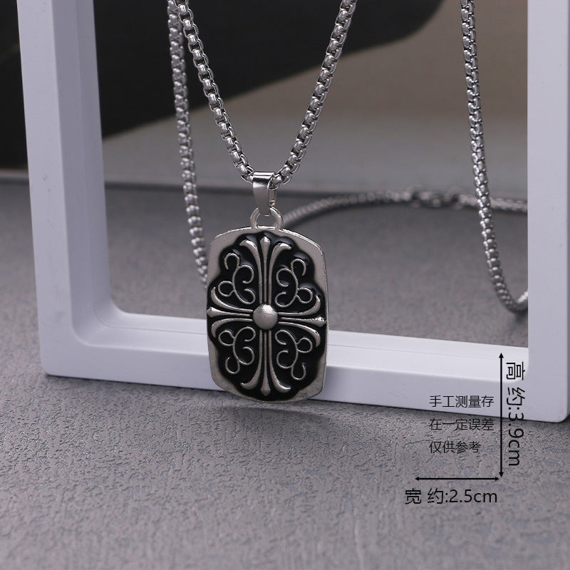 European and American jewelry, titanium steel necklaces, various cross pendants, simple retro accessories that do not fade