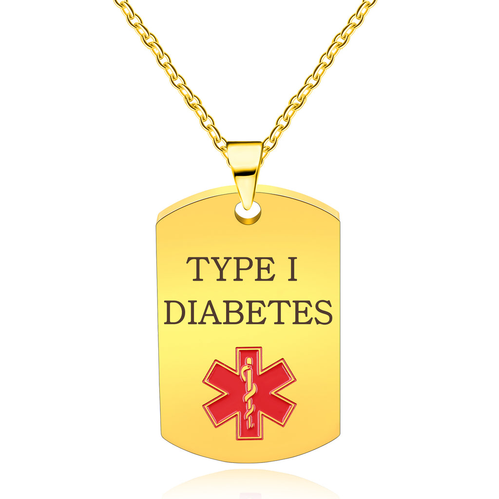 Cross border European and American stainless steel military medical logo, laser engraved disease identification card necklace