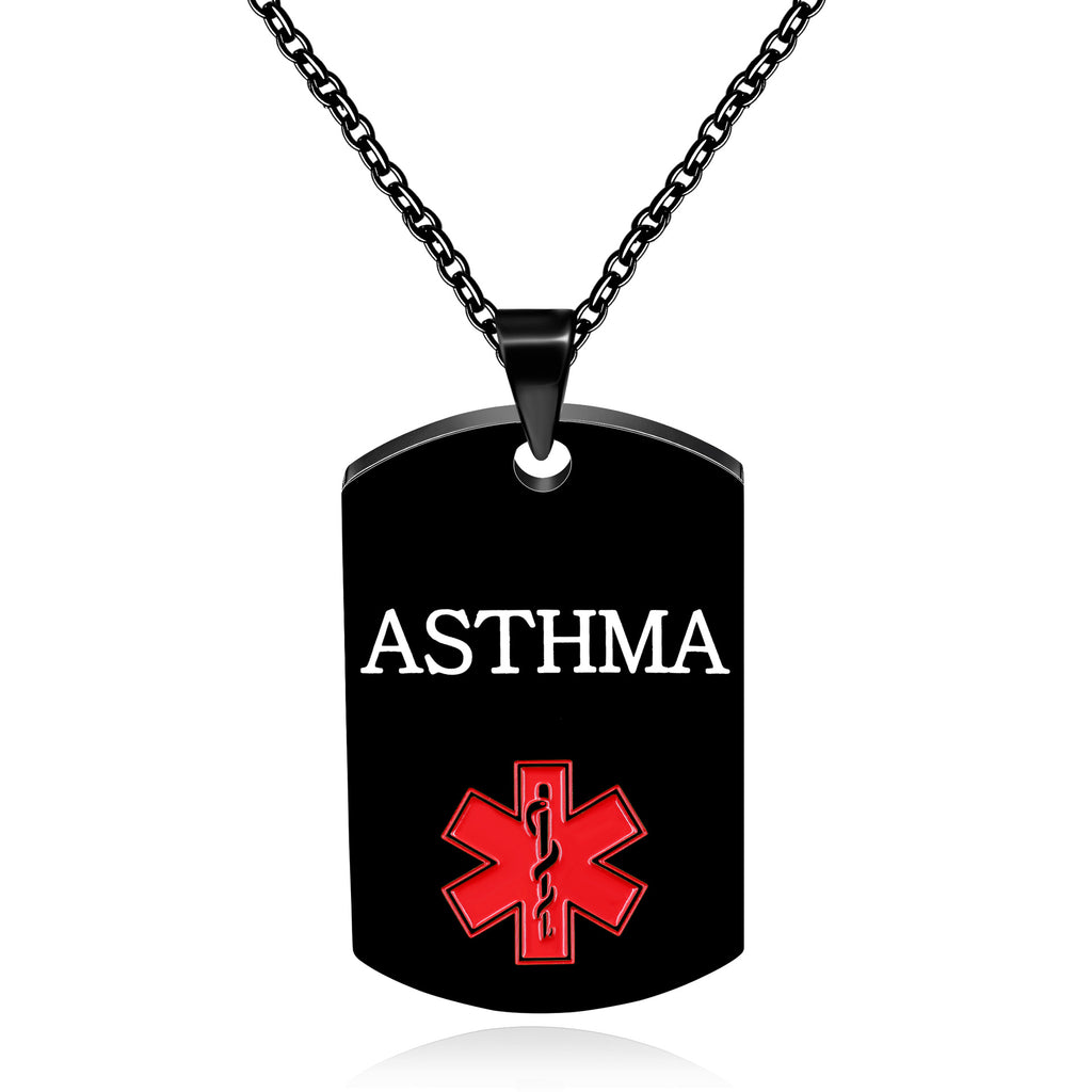 Cross border European and American stainless steel military medical logo, laser engraved disease identification card necklace