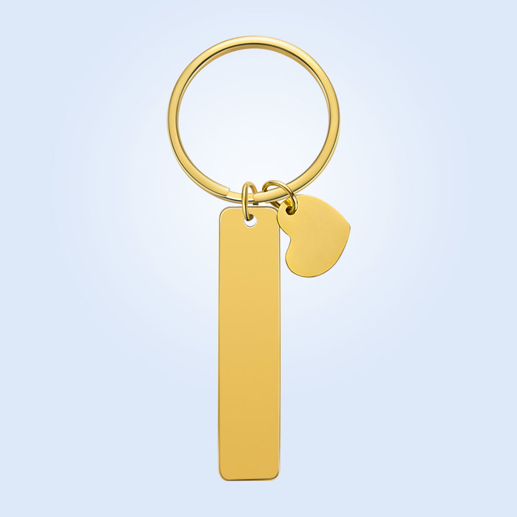 Cross border European and American DIY fingerprint QR code text stainless steel keychain
