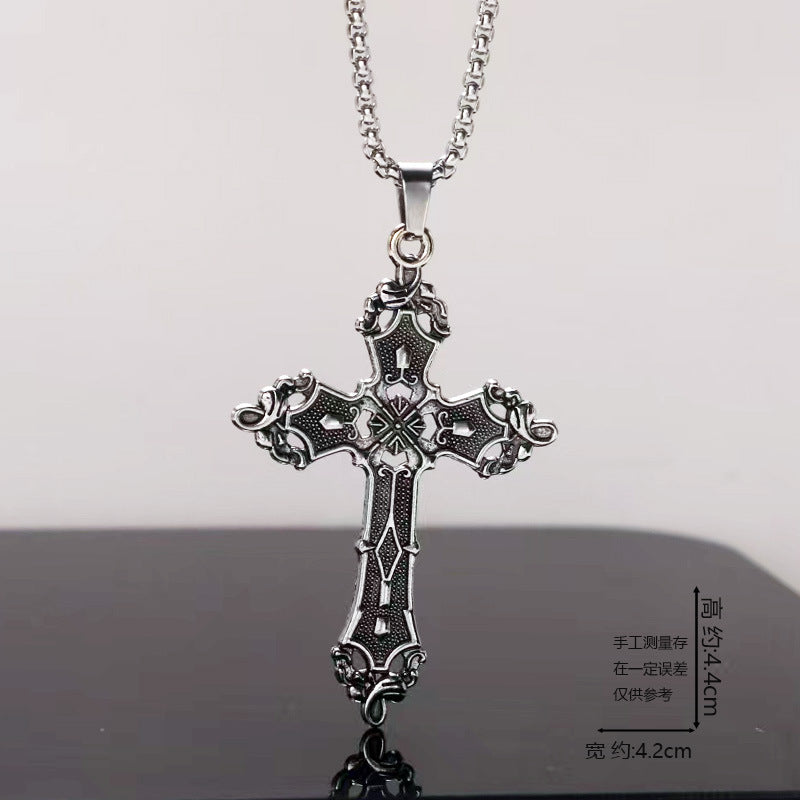 European and American jewelry, titanium steel necklaces, various cross pendants, simple retro accessories that do not fade