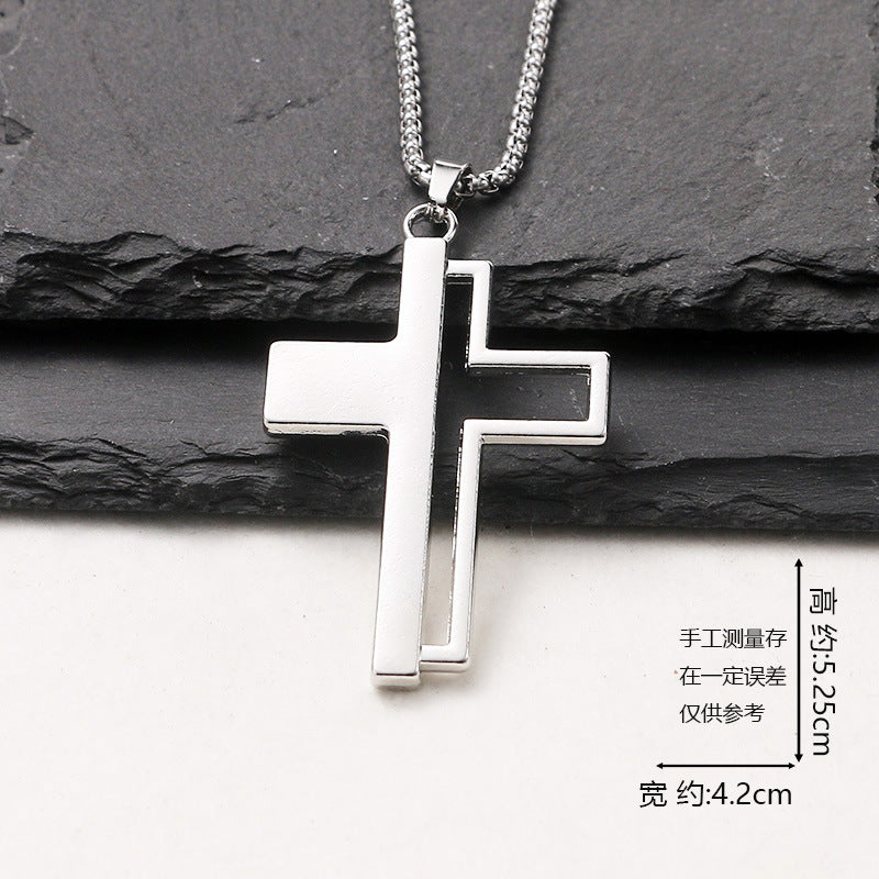 European and American jewelry, titanium steel necklaces, various cross pendants, simple retro accessories that do not fade