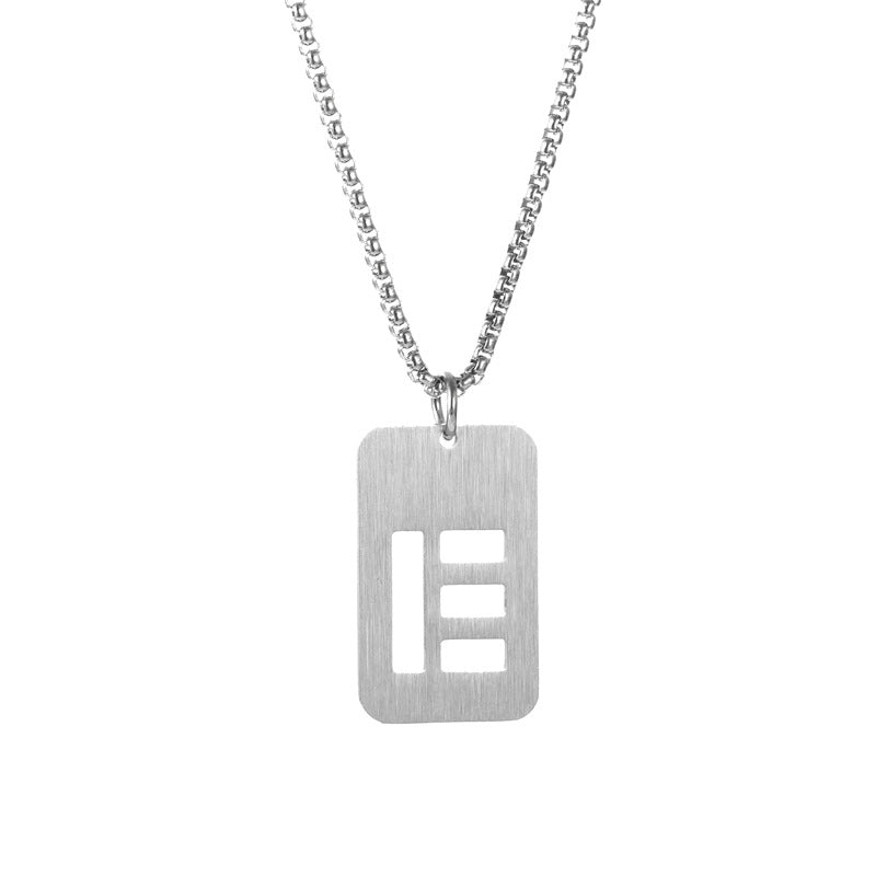 Letter hollow stainless steel necklace, original and niche design for men's fashion, street hip-hop, sweater, chain accessories