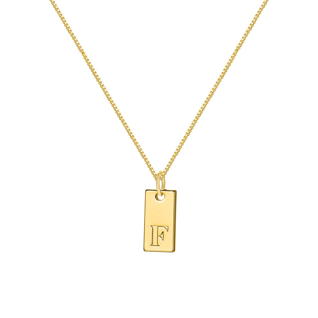 26 English letter necklace, European and American creative box chain, English letter square pendant, collarbone chain