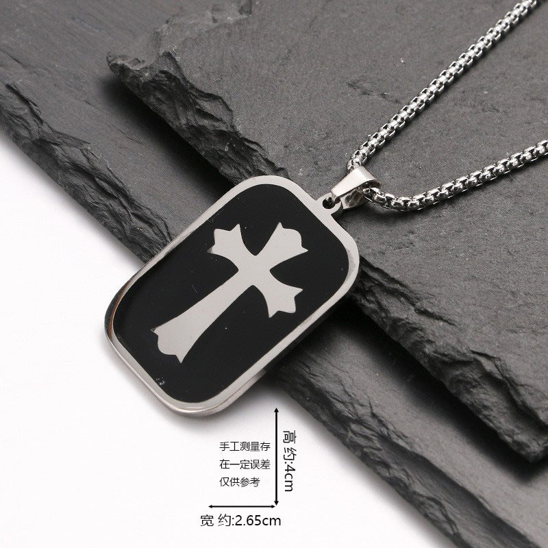 European and American jewelry, titanium steel necklaces, various cross pendants, simple retro accessories that do not fade