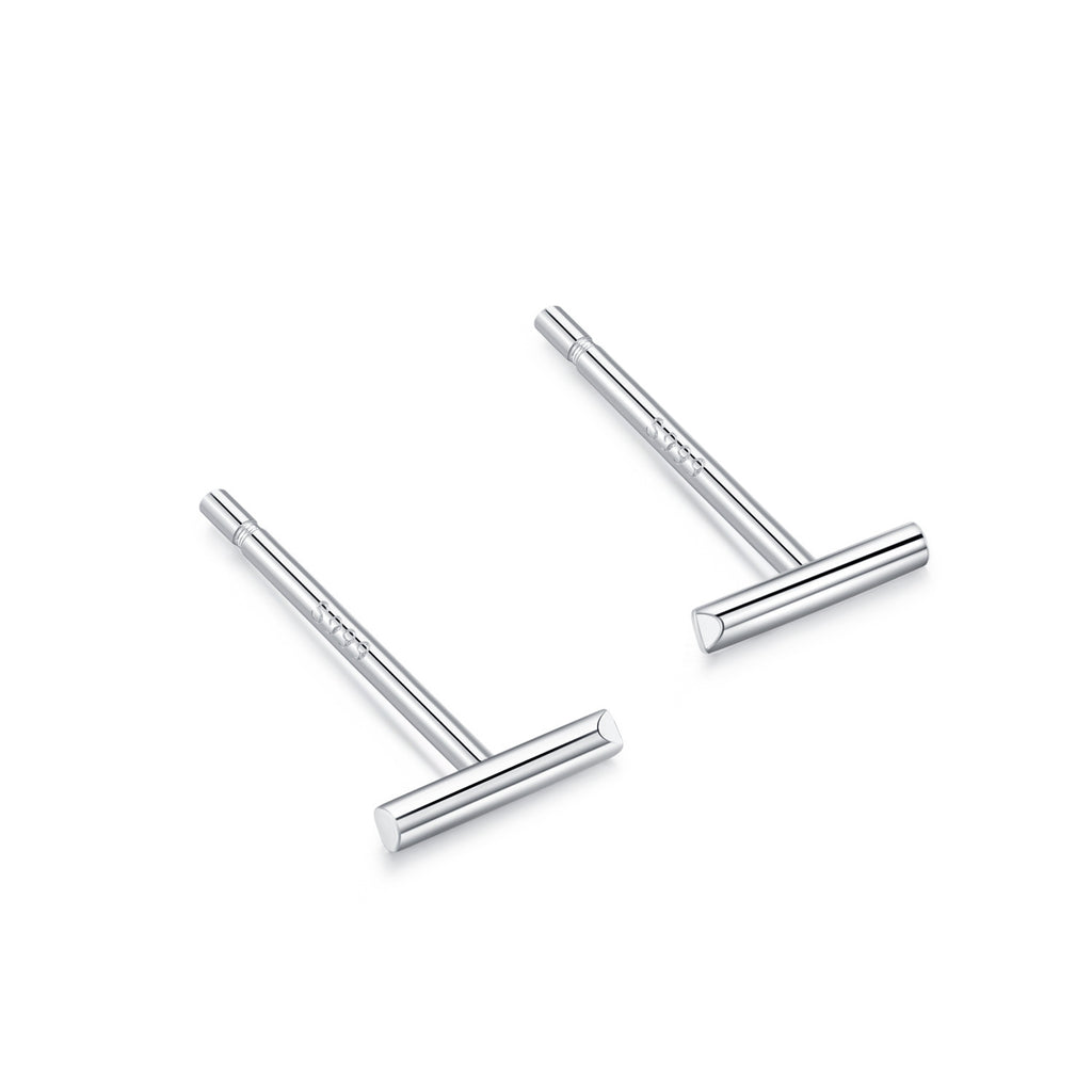 S999 pure silver foot silver simple ear hole, one week earrings, female ear bone temperament, niche, non removable earrings, ear sticks, earrings, accessories