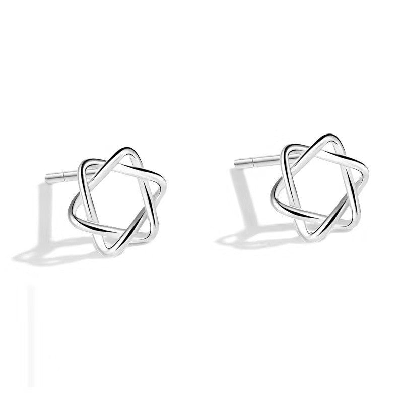 S999 pure silver foot silver simple ear hole, one week earrings, female ear bone temperament, niche, non removable earrings, ear sticks, earrings, accessories
