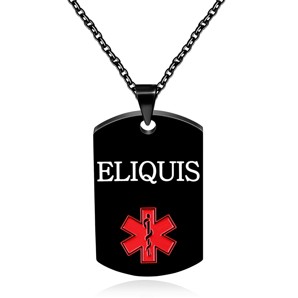 Cross border European and American stainless steel military medical logo, laser engraved disease identification card necklace