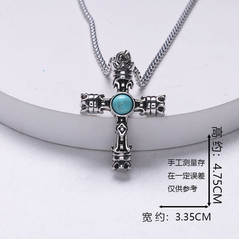 European and American jewelry, titanium steel necklaces, various cross pendants, simple retro accessories that do not fade