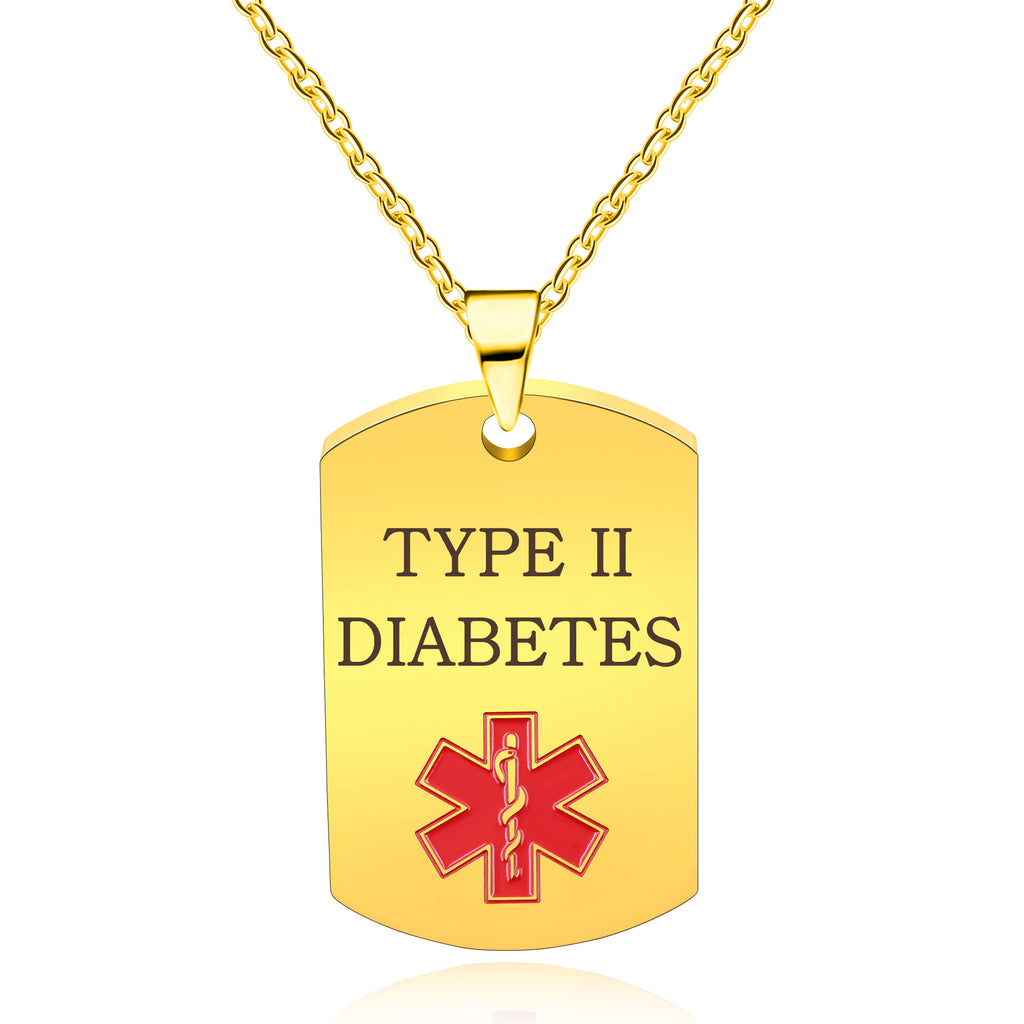 Cross border European and American stainless steel military medical logo, laser engraved disease identification card necklace