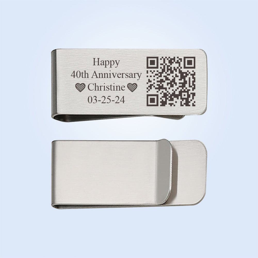 Hot selling fingerprint handwritten Spotify music code personalized laser engraving wallet in Europe and America