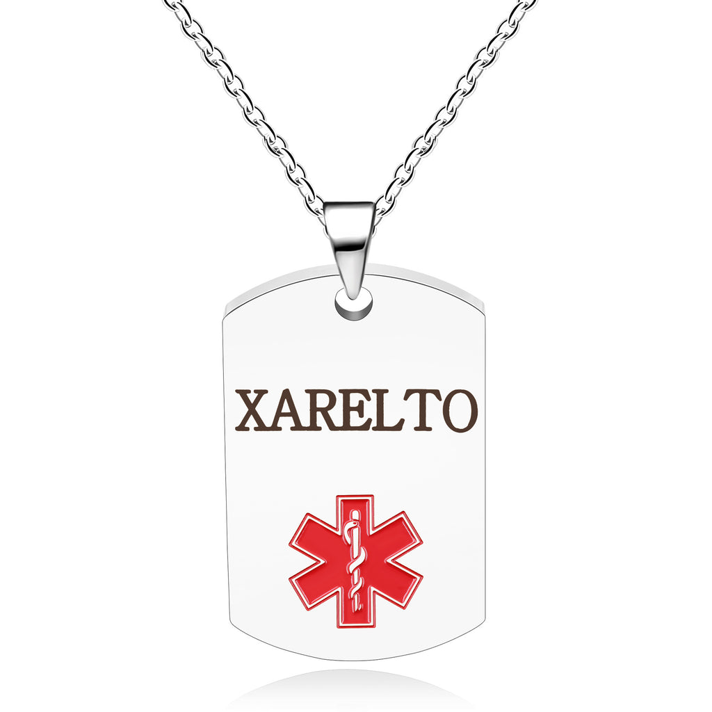 Cross border European and American stainless steel military medical logo, laser engraved disease identification card necklace