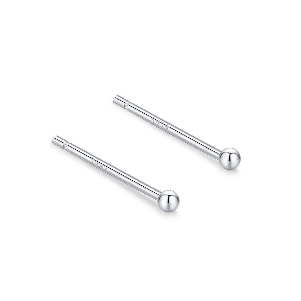 S999 pure silver foot silver simple ear hole, one week earrings, female ear bone temperament, niche, non removable earrings, ear sticks, earrings, accessories