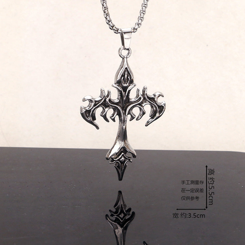 European and American jewelry, titanium steel necklaces, various cross pendants, simple retro accessories that do not fade
