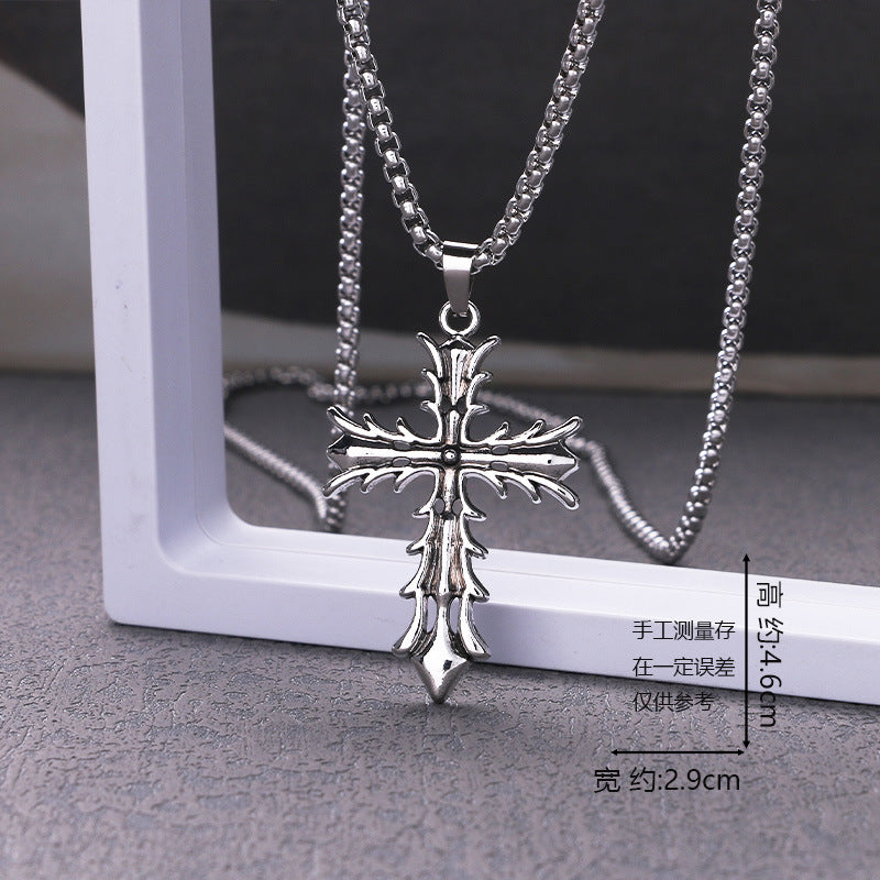 European and American jewelry, titanium steel necklaces, various cross pendants, simple retro accessories that do not fade