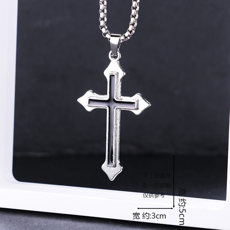 European and American jewelry, titanium steel necklaces, various cross pendants, simple retro accessories that do not fade