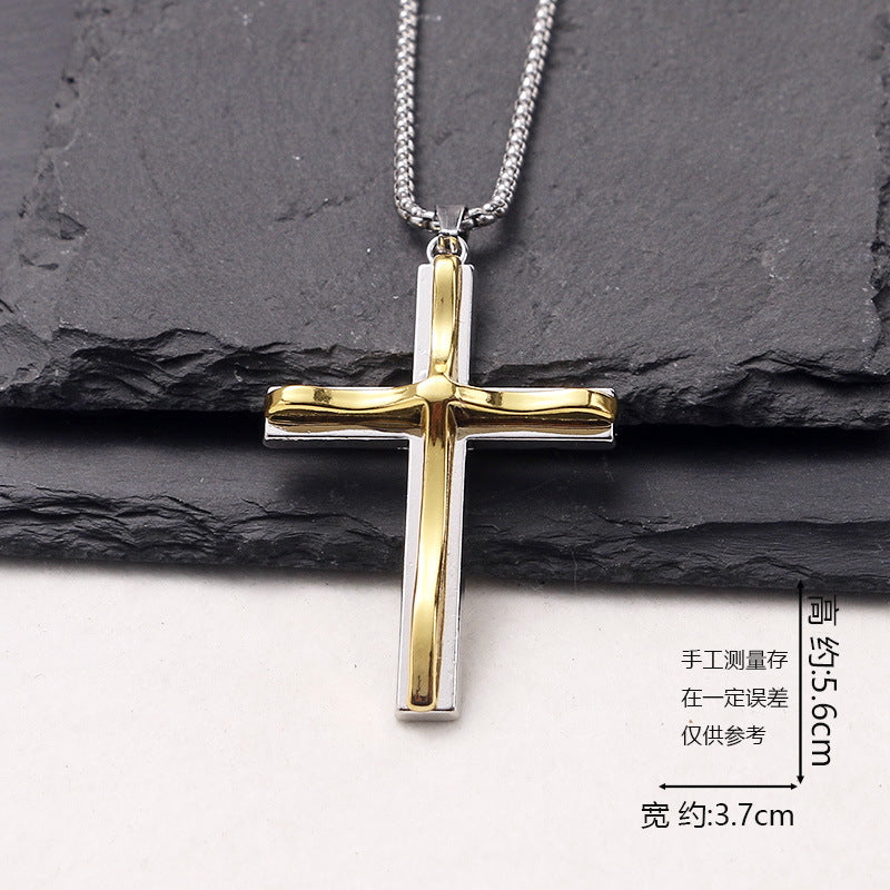 European and American jewelry, titanium steel necklaces, various cross pendants, simple retro accessories that do not fade