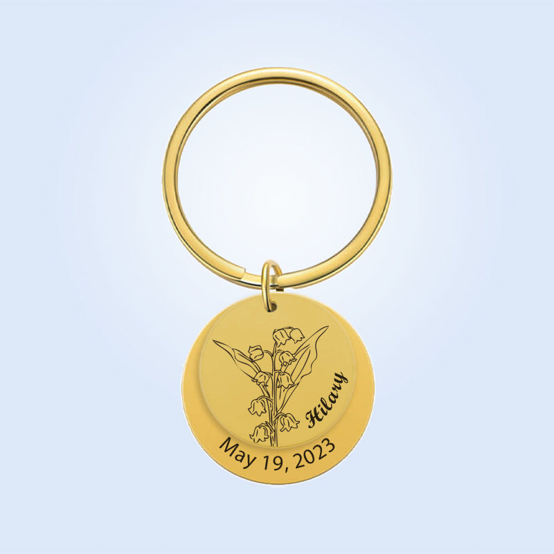 European and American cross-border DIY pet cat and dog avatar laser engraving double disc keychain