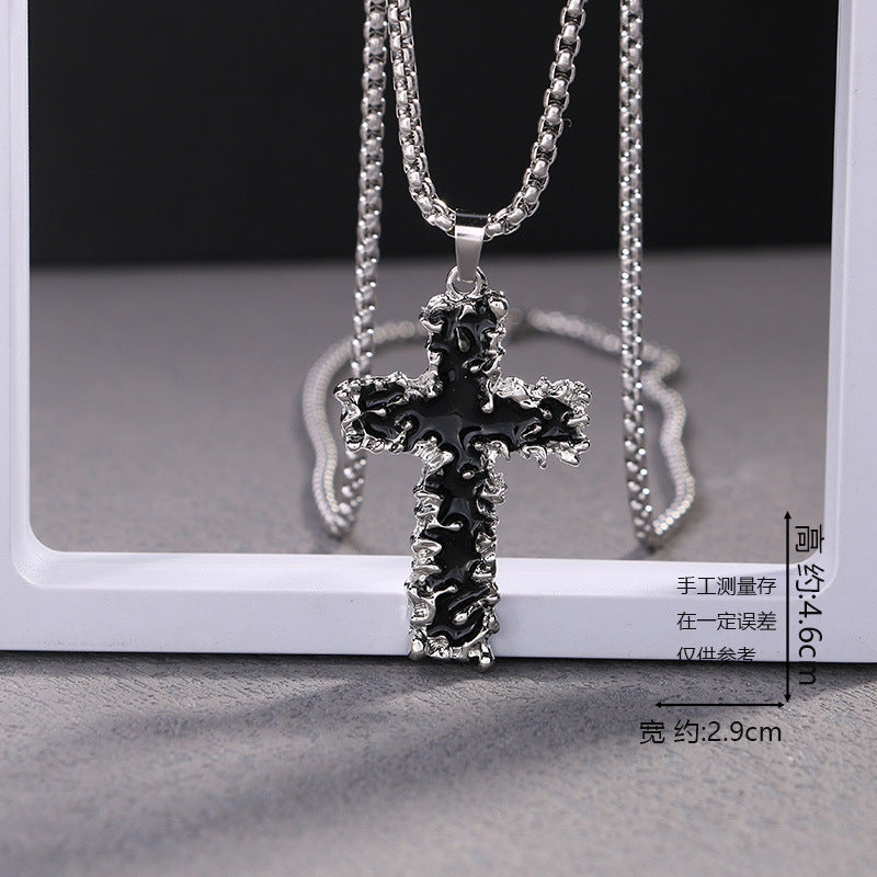 European and American jewelry, titanium steel necklaces, various cross pendants, simple retro accessories that do not fade