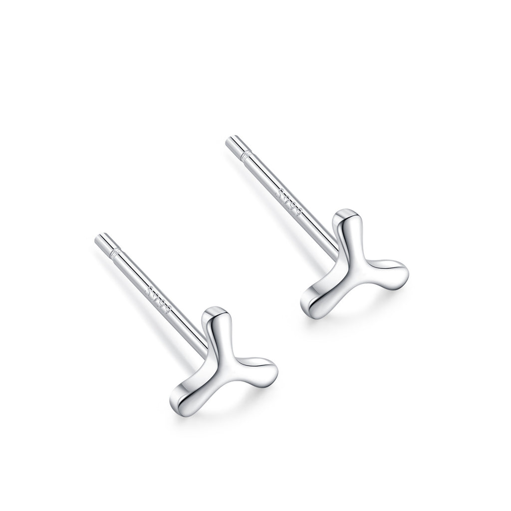 S999 pure silver foot silver simple ear hole, one week earrings, female ear bone temperament, niche, non removable earrings, ear sticks, earrings, accessories