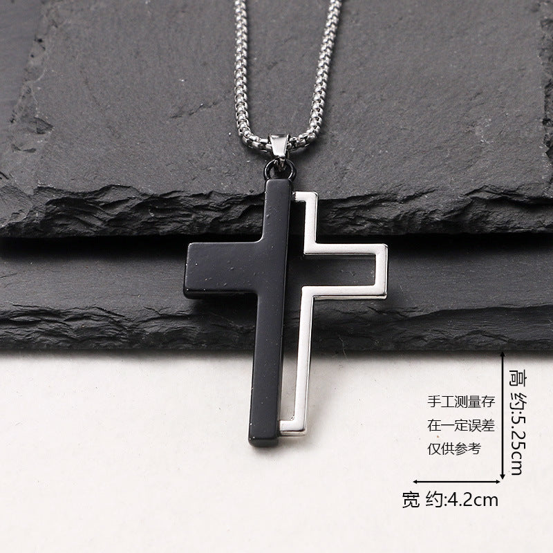 European and American jewelry, titanium steel necklaces, various cross pendants, simple retro accessories that do not fade