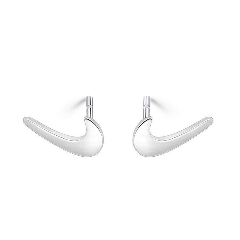 S999 pure silver foot silver simple ear hole, one week earrings, female ear bone temperament, niche, non removable earrings, ear sticks, earrings, accessories