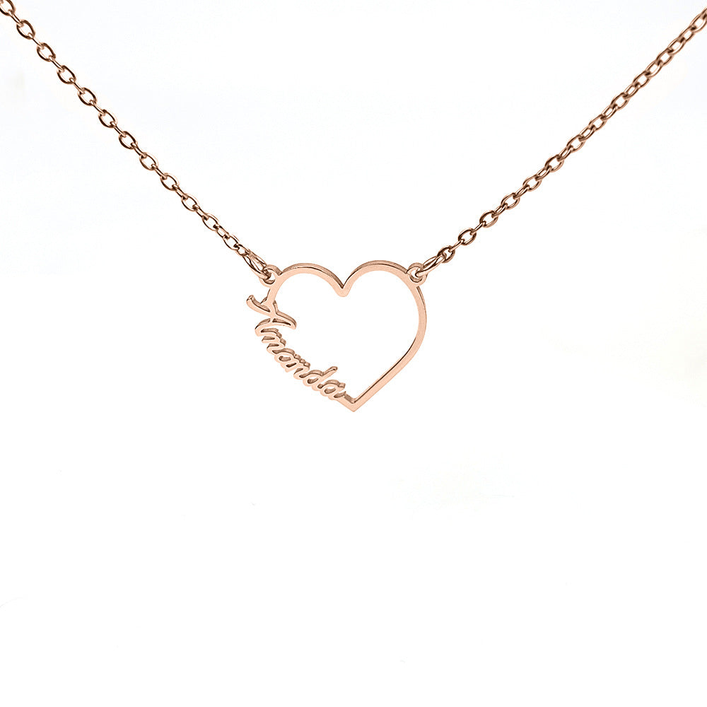 European and American love letter name couple necklace pendant collarbone chain stainless steel cross-border exclusive for women, customizable
