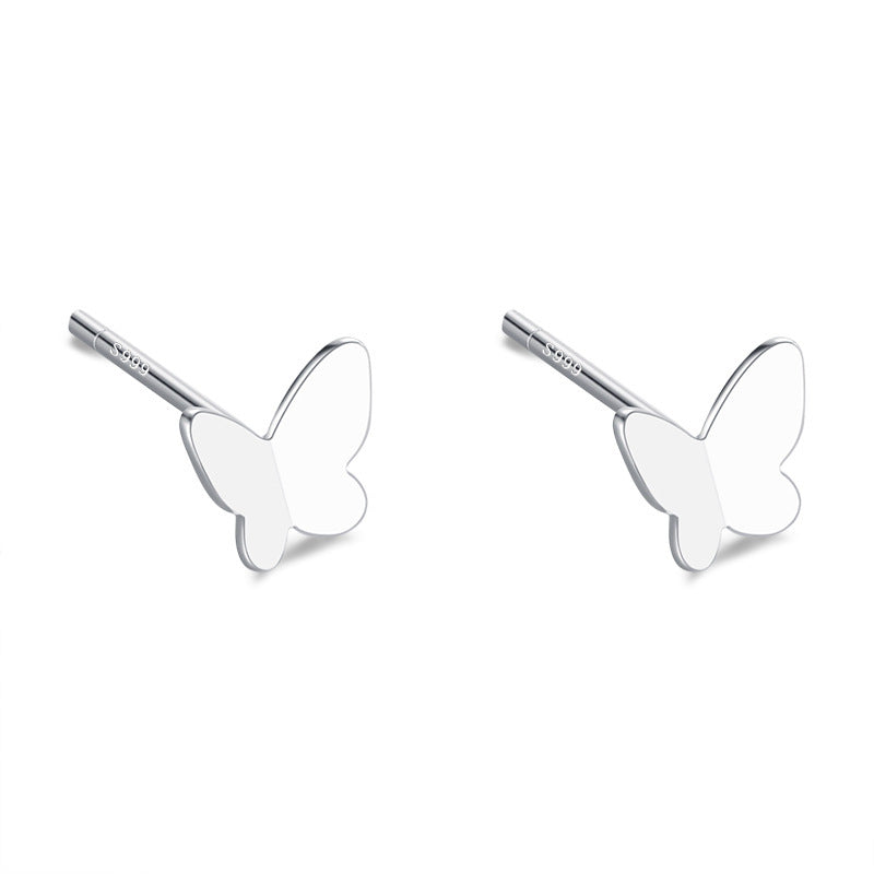 S999 pure silver foot silver simple ear hole, one week earrings, female ear bone temperament, niche, non removable earrings, ear sticks, earrings, accessories