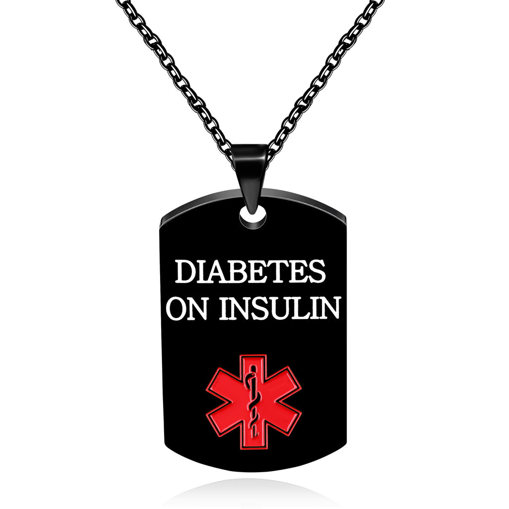 Cross border European and American stainless steel military medical logo, laser engraved disease identification card necklace