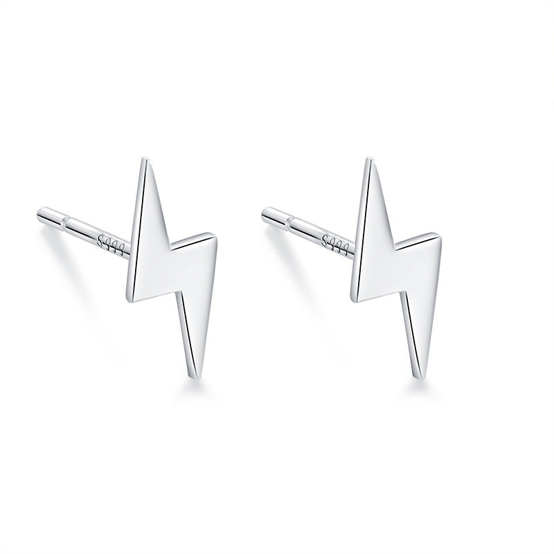 S999 pure silver foot silver simple ear hole, one week earrings, female ear bone temperament, niche, non removable earrings, ear sticks, earrings, accessories