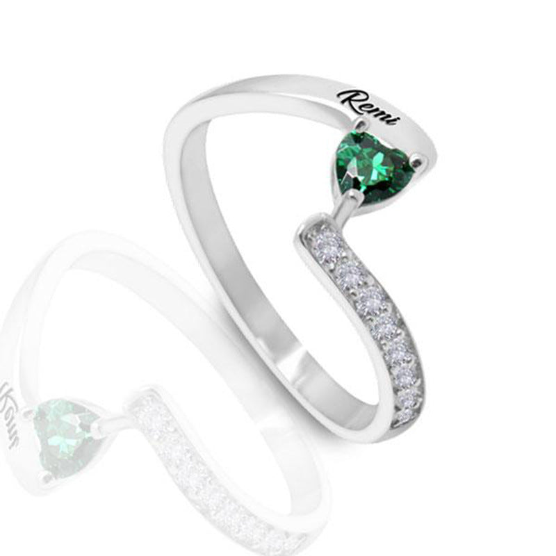 New Mother's Day Gift DIY Engraved Ring Handpiece New Creative Fashion Micro inlaid Zircon Ring for Women